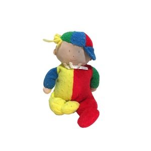 Vintage Edan boy gold hair plush 10” Red Yellow Blue Terry Cloth 10"